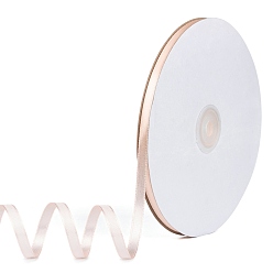 PeachPuff Single Face Solid Color Satin Ribbon, for Wedding, Gift Wrapping, Bow Making, PeachPuff, 2/8 inch(6~7mm), about 100yards/roll(91.44m/roll)