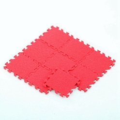 Красный 9 шт. тканевые мини-коврики для сращивания, детские ковры, аксессуары для домашнего кукольного домика с микро-ландшафтом, притворяясь опорными украшениями, красные, 35x35x2 мм