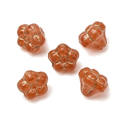 Chocolate Handmade Lampwork Bead Caps, Flower, Chocolate, 7x8.5x8.5mm, Hole: 1mm, about 240pcs/bag