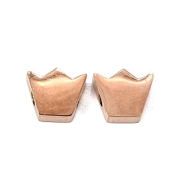 Roségold 304 Edelstahlkugeln, Krone, Roségold, 6.5x7x3 mm, Bohrung: 1.6 mm