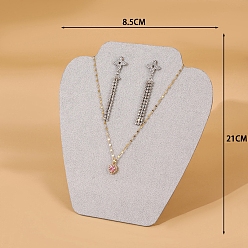 Гейнсборо Деревянные покрытые бархатом подставки для бюстов для ювелирных изделий для ожерелий, Серьги, светло-серые, 19x21 см