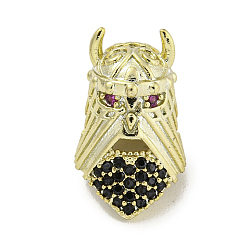 Golden Messing Micro Pave schwarz Zirkonia Perlen, Cadmiumfrei und Nickel frei und Bleifrei, Helm, golden, 12x10x10 mm, Bohrung: 2 mm
