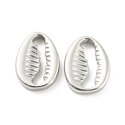 Нержавеющая Сталь Цвет Не тускнеющие 304 подвески из нержавеющей стали, подвески в форме ракушек, цвет нержавеющей стали, 17.5x13.5x3 мм, отверстие : 15x3 мм