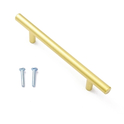 Matte Gold Color Zinc Alloy T Bar Cabinet Door Knobs, Kitchen Drawer Pulls Cabinet Handles, with Iron Screws, Matte Gold Color, 149x10x30mm, Hole: 4mm