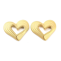 Echt 18 k vergoldet 304 Edelstahl Cabochons, Herz, echt 18 k vergoldet, 15x18x2.5 mm