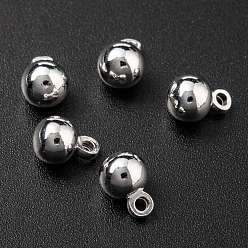 Посеребрённый Латунь прелести, долговечный, круглые, 925 серебро покрытием, 8x5.5 мм, отверстие : 1.5 мм