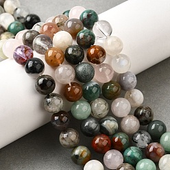 Смешанные камни Нити бусин из натурального кварцевого кристалла, родохрозита, розового кварца, аметиста, клубничного кварца, турмалинового кварца/черного рутилового кварца, круглые, 8 мм, отверстие : 1 мм, около 46 шт / нитка, 15.35'' (39 см)