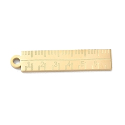Golden 304 Stainless Steel Pendants, Ruler Charms, Polishing, Ion Plating(IP), Golden, 29x6x1.5mm, Hole: 1.9mm