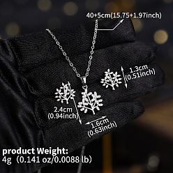 Лист Комплект из колье и серег-гвоздиков из латуни с прозрачным кубическим цирконием для женщин, лист, серьги: 13 mm