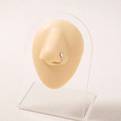 Нержавеющая Сталь Цвет 304 Носовые штифты в форме сердца из нержавеющей стали и латуни, цвет нержавеющей стали, 11x5 мм