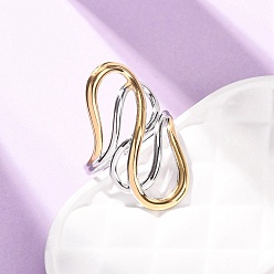 Другие 304 открытые манжеты из нержавеющей стали для женщин, золотой & нержавеющая сталь, 30x16 мм, 18 мм