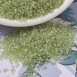 (DB0903) Sparkling Celery Lined Crystal MIYUKI Delica Beads, Cylinder, Japanese Seed Beads, 11/0, (DB0903) Sparkling Celery Lined Crystal, 1.3x1.6mm, Hole: 0.8mm, about 2000pcs/bottle, 10g/bottle