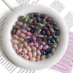 (52) Непрозрачная лаванда Непрозрачные акриловые бусины, граненые, баррель, разноцветные, 13x9.5x9.5 мм, отверстие : 5 мм