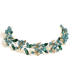 Зеленый Резинки для волос из золотого сплава, аксессуары для волос для женщин, зелёные, 280x30 мм