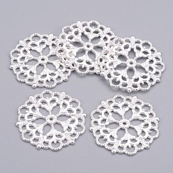 Серебро Тибетский стиль филигранные столяры ссылки, без кадмия и без свинца, цветок, серебряные, 29x1 мм, отверстие : 1.2 мм