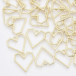Light Gold Подвески из сплава , сердце, золотой свет, 20x20x1 мм, отверстие : 1.8 мм