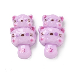Сливовый Кабошоны из смолы, кошка, слива, 29.5x17.5x8 мм