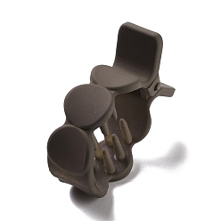 Серый Пластиковые зажимы когтя волос, матовый стиль, в форме рыбы с плоским круглым, серые, 49.5x36x15.5 мм