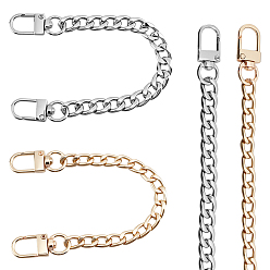 Платиновый & Золотой 2 шт. 2 стили железные ремни для сумок с цепочкой, с цепями-удлинителями из сплава, платиной и золотом, 20.2 см, 1 шт / стиль