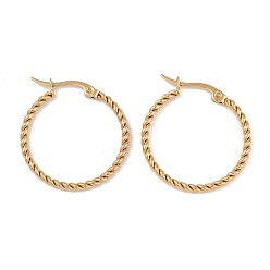 Золотой Вакуумное покрытие pvd 201 серьги-кольца из нержавеющей стали, с 304 штифта из нержавеющей стали, золотые, 27x2 мм