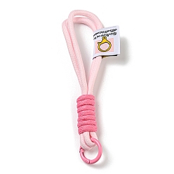 Pink Porte-clés en polyester, avec anneau en alliage de zinc, rose, 14.2~15.8 cm