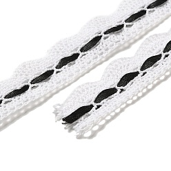 Noir 2 mètres de garnitures en dentelle de fleurs en coton, avec ruban de polyester, plat, noir, 3/4 pouces (20 mm)