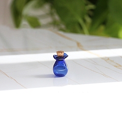 Blue Glass Bottles Ornament, Micro Landscape Home Dollhouse Accessories, Pretending Prop Decorations, Blue, 1.5x1.9cm