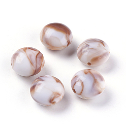 Коричневый Акриловые бусины, имитация драгоценных камней, рондель, кофе, 15.5~16x10 мм, Отверстие : 2 мм , около 320 шт / 500 г