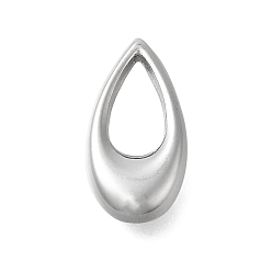 Нержавеющая Сталь Цвет Антикоррозийные 304 подвески из нержавеющей стали, очарование слезы, цвет нержавеющей стали, 16x8.5x4 мм, отверстие : 8.5x4.5 мм