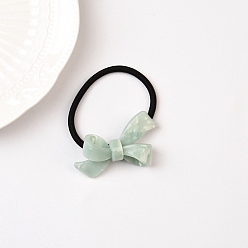 Темный Морско-зеленый Резинки для волос из ацетата целлюлозы (смола) с бантом, Резинки для волос, держатель для хвоста для женщин и девочек, темно-зеленый, 30x55 мм