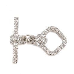 Rhombus Латуни Переключить застежками, без кадмия и без свинца, долговечный, ромб, 9~20.5x15.5~24.5x3.5 мм, отверстие : 2.5 мм