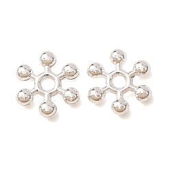 Silver Snowflake Alloy Spacer Beads, Tibetan Style, Cadmium Free & Lead Free, Silver, 7x2mm, Hole: 1mm