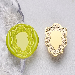 Teardrop Geometric Flower Frame Brass Stamp Heads, for Wax Seal Stamp, Wedding Invitations Making, Teardrop, 22.5x34x14.5mm