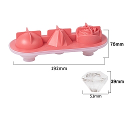 Flower Ice Vube DIY Food Grade Silicone Mold, Molds, Resin Casting Molds, for UV Resin, Epoxy Resin Craft Making, Flower, 192x76x60mm, Inner Diameter: 51x39mm