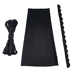 Noir Remplacement de la fermeture éclair de la robe de mariée, kit de dos de corset en satin à coupe ajustable, pour les accessoires de robe de mariée, noir, 490x185~300x3mm