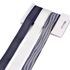 Темно-Синий 9 ярдов 3 стилей полиэфирной ленты, для поделок своими руками, бантики для волос и украшение подарка, темно-синяя цветовая палитра, темно-синий, 1~1-1/8 дюйм (25~28 мм), около 3 ярдов / стиль