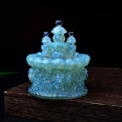 Опал Чаша для размагничивания смолы, с синтетическим опалитом внутри статуи замка для украшения домашнего офиса, 100x60x110 мм