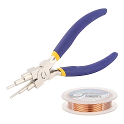 Черный Цвет Металла Наборы для изготовления украшений в проволочной обертке своими руками, включая плоскогубцы из медной проволоки и углеродистой стали, металлический черный , 20 датчик, 0.8 мм, около 10 м / рулон, 1roll / комплект