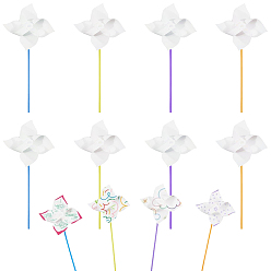 Белый Заготовки для поделок из бумаги и ПВХ своими руками, вертушки, поделки для детей, искусство и ремесло, белые, 155x155x0.2 мм, 12 мешки