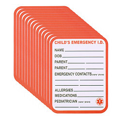 Красный Наклейки ручной работы, самоклеющиеся этикетки, наклейки с предупреждением о контакте с детьми в чрезвычайных ситуациях, красные, 105x81x0.3 мм