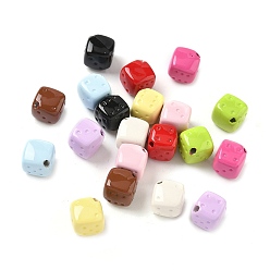 (52) Непрозрачная лаванда Непрозрачные акриловые бусины с распылением, игральная кость, разноцветные, 8x8x8 мм, диагональ: 10 мм, отверстие : 1.5 мм