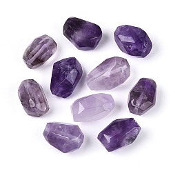 Аметист Природный аметист бисера, самородки, граненые, 12.5~24.5x11.5~20.5x9.5~16 мм, отверстие : 1~1.4 мм