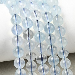 Класс A Природные Аквамарин бисер нитей, круглые, класс А, 6~6.5 мм, отверстие : 0.7 мм, около 59~60 шт / нитка, 15.24~15.35'' (38.7~39 см)