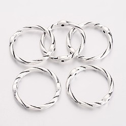 Antique Silver Alloy Linking Rings, Circle Frames, Lead Free and Cadmium Free, Antique Silver, 21x2mm, Hole: 1mm