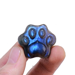 Paw Print Натуральные лабрадоритовые дисплеи, фигурка из энергетического камня Рейки, отпечаток лапы, 30x25 мм