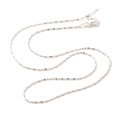 Серебро 1мм стойка покрытие латунная цепочка со звеньями столба регулируемые слайдер ожерелья для женщин мужчин, без кадмия и без свинца, 901 застежка из нержавеющей стали, долговечный, серебряные, 17.91 дюйм (45.5 см)