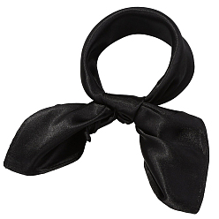 Черный Съемный атласный женский шарф, чёрные, 502x503x0.4 мм