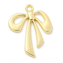 Золотой Стойки подвески обшивки сплава, бантом прелести, золотые, 33x26x2 мм, отверстие : 2.5 мм