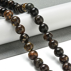 Флогопит Нити из натурального флогопита, круглые, 10 мм, отверстие : 1.2 мм, около 40 шт / нитка, 15.75'' (40 см)