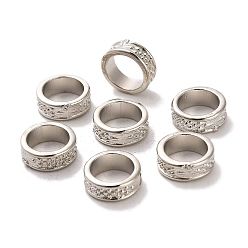 Платина CCB акриловые Европейский бисером, круглые, платина, 8x3 мм, отверстие : 6 мм